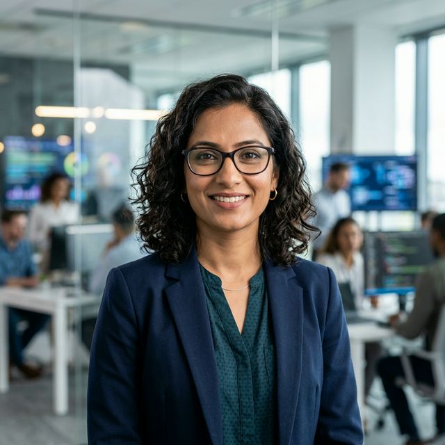 Portrait of Sarah Lin, Head of Technology